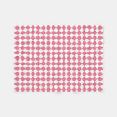Rosa weißes Schachbrett-Diamantmuster Fleecedecke (Vorderseite (Horizontal))