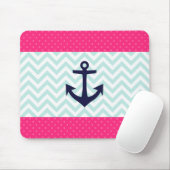 Rosa weißes tadelloses Zickzack Mousepad (Mit Mouse)
