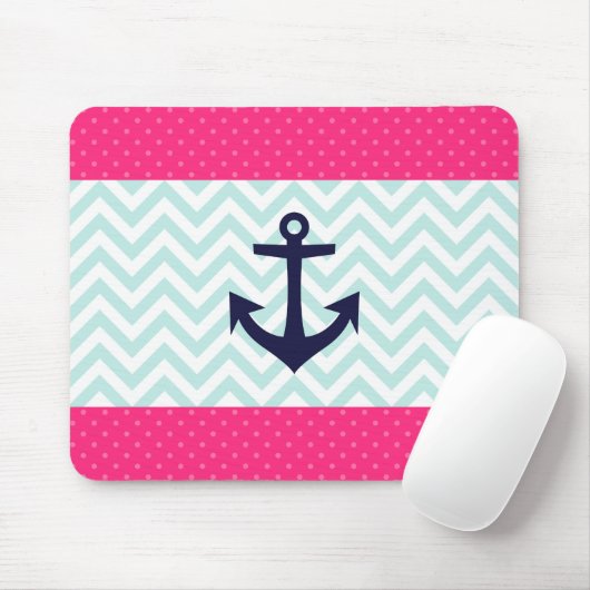 Rosa weißes tadelloses Zickzack Mousepad (Mit Mouse)