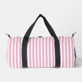 Rosa-weißes vertikales Streifenmuster-Design Duffle Bag