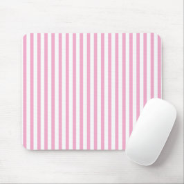 Rosa-weißes vertikales Streifenmuster-Design Mousepad