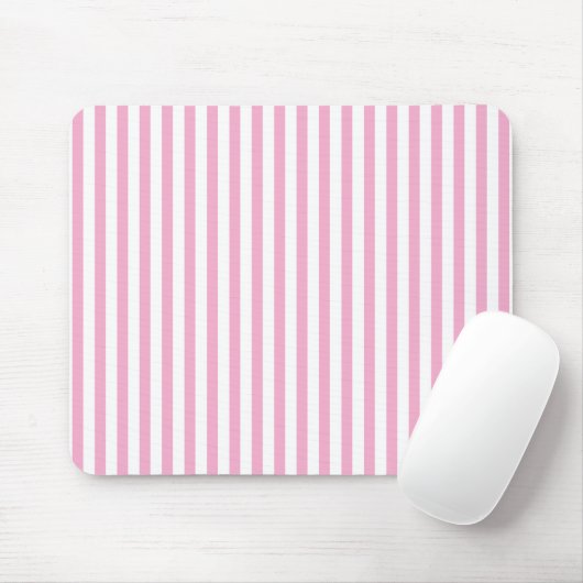 Rosa-weißes vertikales Streifenmuster-Design Mousepad (Mit Mouse)