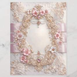 Rosa weißes vintage Junk Journal Scrapbook Papier