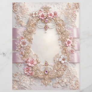 Rosa weißes vintage Junk Journal Scrapbook Papier