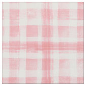Rosa, weißes Wasserfarben Gingham Prüfmuster Stoff (Nahaufnahme)