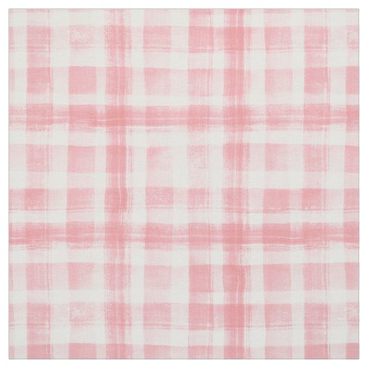 Rosa, weißes Wasserfarben Gingham Prüfmuster Stoff (Muster)