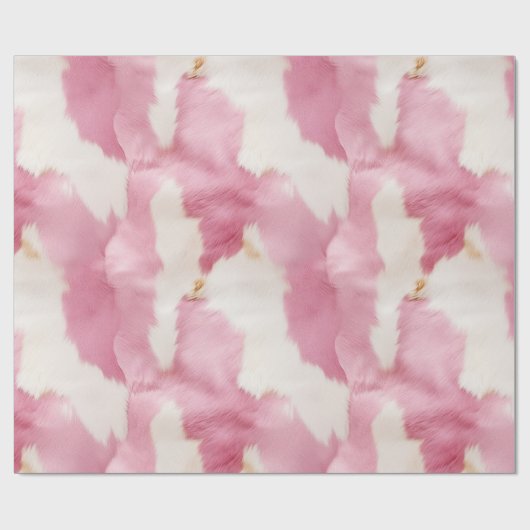 Rosa Weißes Weidentier Geschenkpapier (Flach)