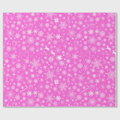Rosa weißes Weihnachtsfest Party Geschenkpapier (Flach)