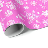 Rosa weißes Weihnachtsfest Party Geschenkpapier (Rolleneckpunkt)