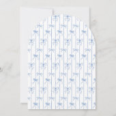 Rosa, weißes, weißes Retrohandgezogenes Brautparty Einladung (Rückseite)