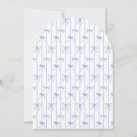 Rosa, weißes, weißes Retrohandgezogenes Brautparty Einladung (Rückseite)