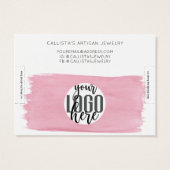 Rosa Weißfarben Pinselstrich Armband Anzeige (Rückseite)