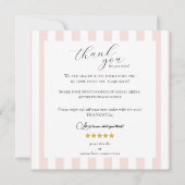 Rosa Weißgestrichene Bäckerei Danke Karte (Rückseite)