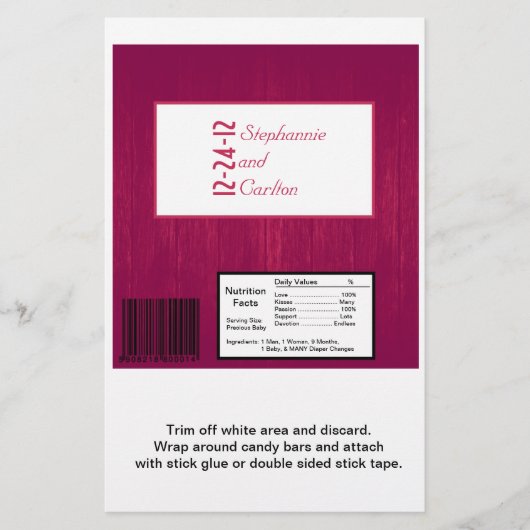 Rosa/Weißholz-Körner Hochzeitscreme Flyer (Vorne)