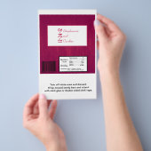 Rosa/Weißholz-Körner Hochzeitscreme Flyer (Handgriff)
