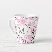 Rosa Weißkirschblüte erste anpassbare Tasse (Linke Ecke)