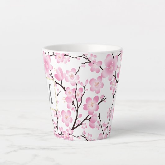 Rosa Weißkirschblüte erste anpassbare Tasse (Vorderseite)