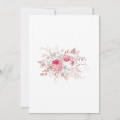 Rosa Weißrosen Gold Floral Trendy Brautparty Einladung (Rückseite)