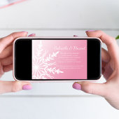Rosa Weißschneeflocke Winterhochzeit Save the Date Einladung