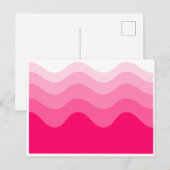 rosa Welle Postkarte (Vorne/Hinten)