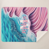 Rosa Welle stürzt auf der Ufermonogramm ab Sherpadecke (Vorderseite (Horizontal))