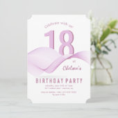 Rosa Wellen Einladung (Stehend Vorderseite)