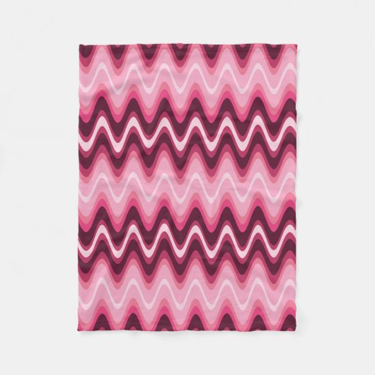 Rosa Wellen Fleecedecke (Vorderseite)