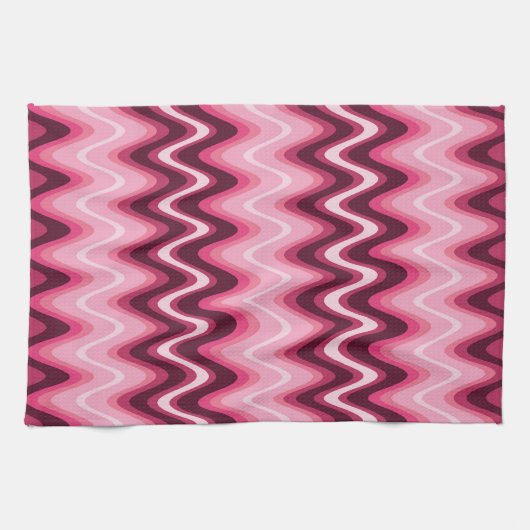 Rosa Wellen Geschirrtuch (Horizontal)