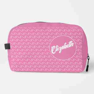 Rosa Wellen Personalisiertes Dopp Kit Waschbeutel