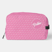 Rosa Wellen Personalisiertes Dopp Kit Waschbeutel (Rückseite)