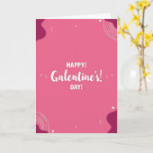 Rosa wellige Galentines Day Karte (Gelbe Blume)