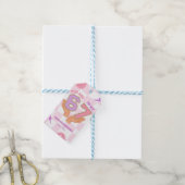 Rosa welliges Retro-67-Valentinstag-Tag Geschenkanhänger (Mit Garn)