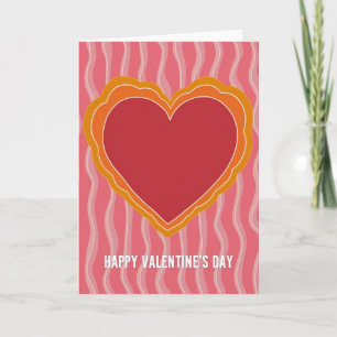 Rosa welliges Valentinsherz-Karte Karte