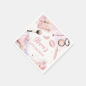 Rosa Wellness-Center Party Glam Girl Makeup Geburt Serviette (Ecke)
