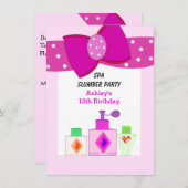 Rosa Wellness-Center Schlummerscheibe Party Einladung (Vorne/Hinten)