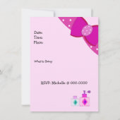 Rosa Wellness-Center Schlummerscheibe Party Einladung (Rückseite)