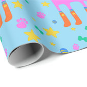 Rosa Welpe Geschenkpapier (Rolleneckpunkt)