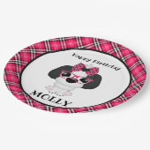 Rosa Welpen-Hundepersonalisierte Pappteller (Schrägansicht)