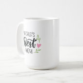Rosa Weltbeste Mama Muttertag Kaffeetasse (Vorderseite Links)