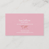 Rosa Weltkarte Agent Visitenkarte (Rückseite)