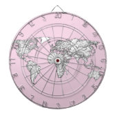 rosa Weltkarte Dartscheibe (vorne)