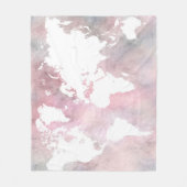 Rosa Weltkarte Design 66 Fleecedecke (Vorderseite)