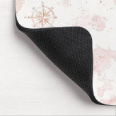 Rosa Weltkarte Mousepad (Ecke)