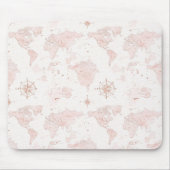 Rosa Weltkarte Mousepad (Vorne)