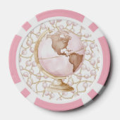 Rosa Weltkarte Pokerchips (Rückseite)
