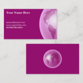 Rosa Weltkugel, Ihr Name hier, name@hotmail... Visitenkarte (Vorne/Hinten)
