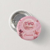 Rosa Weltraum-Button Button (Vorne & Hinten)
