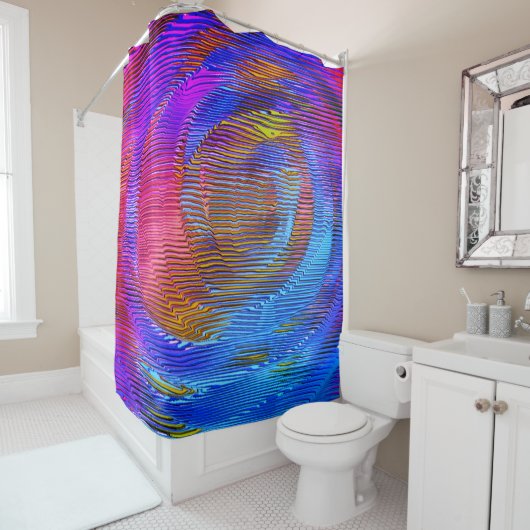 Rosa Wendelregenbogen mit Relief und chaotischen S Duschvorhang (Beispiel)