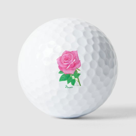 Rosa wertvolle Golfbälle mit Text (Vorderseite)
