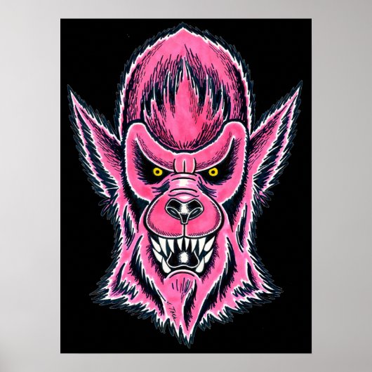 Rosa Werwolf-Maske Poster (Vorne)
